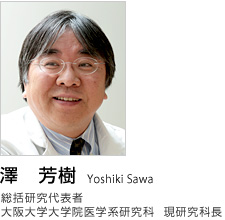 澤　芳樹 Yoshiki Sawa 総括研究代表者 大阪大学大学院医学系研究科 副研究科長　大阪大学医学部附属病院　未来医療開発部　部長